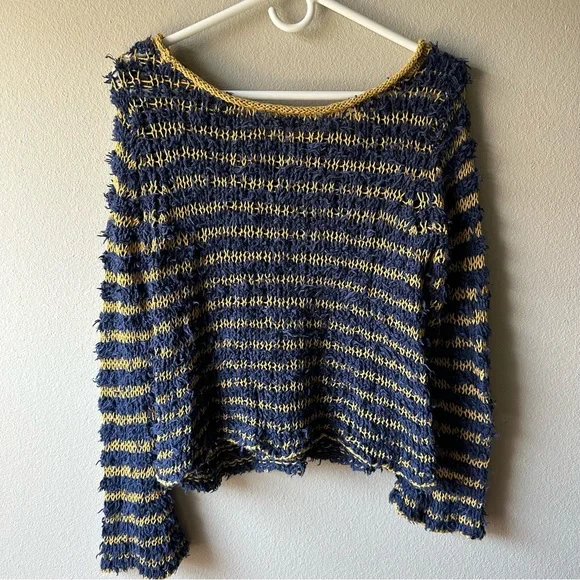 Free People fringe boho striped sweater - Picture 3 of 3